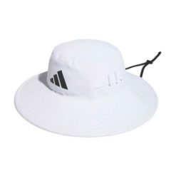 Kapelusz z szerokim rondem adidas. Białe kapelusze Adidas, bez wzorów, z materiału, eleganckie. Za 244.00 zł.
