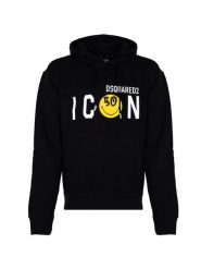 Dsquared2 Bluza "Smilley" | S79GU0081 S25538 | Mężczyzna | Czarny. Czarne bluzy z kapturem Dsquared2, m, bez wzorów, z bawełny, z kapturem. W wyprzedaży za 1,399.00 zł.