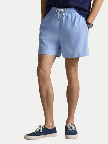 Polo Ralph Lauren Szorty kąpielowe 710957782503 Błękitny Classic Fit. Niebieskie kąpielówki Polo Ralph Lauren, m, bez wzorów, z syntetyku. Za 377.99 zł.