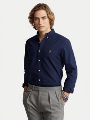 Polo Ralph Lauren Koszula 710767828003 Granatowy Slim Fit. Niebieskie koszule Polo Ralph Lauren, m, bez wzorów, z bawełny, bez kołnierzyka, bez ramiączek. Za 449.99 zł.