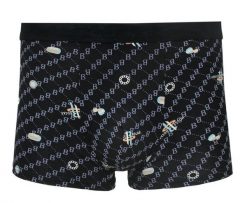 Bokserki Obcisłe, Czarne z Nadrukiem, Bawełniane, Majtki z Elastanem -ALTIES. Czarne bokserki Alties, l, bez wzorów, z bawełny. Za 35.00 zł.