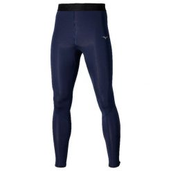 Legginsy Mizuno Core Impluse. Niebieskie legginsy długie sportowe Mizuno, s, bez wzorów, z materiału, do biegania. Za 292.00 zł.
