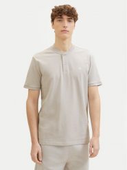 Tom Tailor Denim Polo 1041183 Beżowy Regular Fit. Brązowe koszulki polo TOM TAILOR DENIM, m, bez wzorów, z bawełny, bez kołnierzyka, bez ramiączek. Za 49.99 zł.