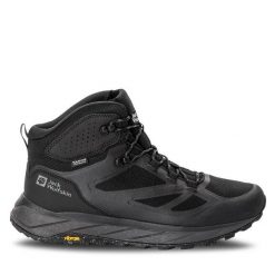 Trekkingi Jack Wolfskin. Czarne buty trekkingowe Jack Wolfskin, bez wzorów, bez zapięcia. Za 579.99 zł.