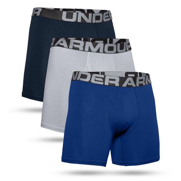 Bokserki męskie UNDER ARMOUR Charged Cotton 3-pak. Niebieskie bokserki Under Armour, m, bez wzorów. Za 99.99 zł.
