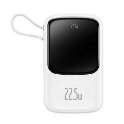 Baseus Qpow Pro z kablem USB-C USB-C USB 10000mAh 22.5W biały. Białe powerbanki . Za 85.90 zł.