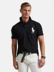 Polo Ralph Lauren Polo 710688969001 Czarny Custom Slim Fit. Czarne koszulki polo Polo Ralph Lauren, m, bez wzorów, z bawełny, bez kołnierzyka, bez ramiączek. Za 819.99 zł.