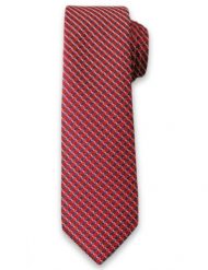 Oryginalny Krawat Męski w Białe Prążki, w Kratkę - 6 cm - Alties, Kolorowy. Czerwone krawaty i muchy Alties, bez wzorów, z tkaniny. Za 49.00 zł.
