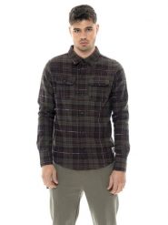 Leone 1947 Vintage Dept. Męska koszula flanelowa z dużym nadrukiem logo. Zielone koszule LEONE 1947 APPAREL, m, bez wzorów, bez kołnierzyka, bez ramiączek. Za 412.58 zł.