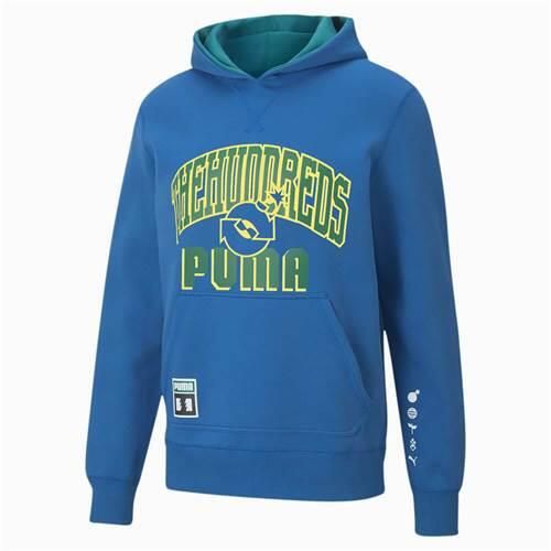 Bluza sportowa męska Puma X The Hundreds Hoodie. Niebieskie bluzy z kapturem Puma, m, bez wzorów, z kapturem. Za 659.00 zł.