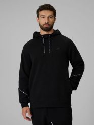 4F Bluza dresowa regular z kapturem męska - czarna XL. Czarne bluzy 4F, m, bez wzorów, z dresówki, z kapturem. Za 199.99 zł.