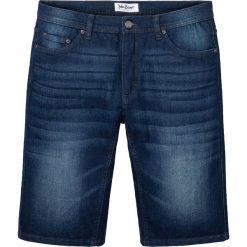 Bermudy dżinsowe ze stretchem i wzmocnionym krokiem, Regular Fit. Niebieskie jeansy bonprix, m. Za 94.99 zł.