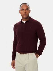 Polo Ralph Lauren Sweter 710974165500 Bordowy Regular Fit. Czerwone swetry rozpinane Polo Ralph Lauren, m, bez wzorów, z wełny, bez kołnierzyka, bez ramiączek. Za 1,199.00 zł.