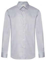 Calvin Klein Koszula LV019EU057 Niebieski Slim Fit. Niebieskie koszule CALVIN KLEIN, m, bez wzorów, z bawełny, bez kołnierzyka, bez ramiączek. Za 349.99 zł.