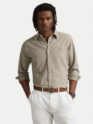 Polo Ralph Lauren Koszula 710968913001 Beżowy Custom Fit. Brązowe koszule Polo Ralph Lauren, m, bez wzorów, z bawełny, bez kołnierzyka, bez ramiączek. Za 529.99 zł.