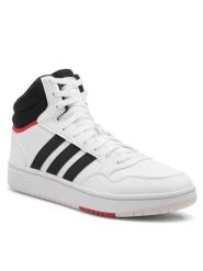 Adidas Sneakersy HOOPS 3.0 MID GY5543 Biały. Białe buty sportowe casual Adidas, bez wzorów, z materiału, bez zapięcia. Za 299.99 zł.