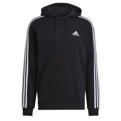 Bluza męska adidas Essentials Fleece 3-Stripes Hoodie. Białe bluzy Adidas, m, bez wzorów, z bawełny, z kapturem. Za 187.00 zł.