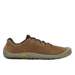 Buty do chodzenia męskie Merrell Vapor Glove. Brązowe buty do biegania Merrell, bez wzorów, z gumy, bez zapięcia, do biegania. Za 549.99 zł.