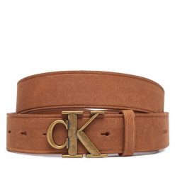 Pasek Calvin Klein. Brązowe paski CALVIN KLEIN, bez wzorów. Za 289.99 zł.