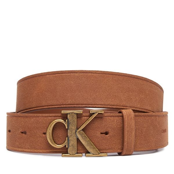 Pasek Calvin Klein. Brązowe paski CALVIN KLEIN, bez wzorów. Za 289.99 zł.