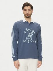 Adidas Polo Rugby JD1090 Niebieski Regular Fit. Niebieskie koszulki polo Adidas, m, bez wzorów, z bawełny, bez kołnierzyka, bez ramiączek. Za 139.99 zł.