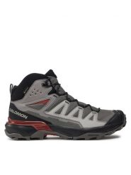 Salomon Trekkingi X Ultra 360 Mid Gore-Tex L47447800 Szary. Szare botki sznurowane Salomon, bez wzorów, z gore-texu, bez obcasa, bez zapięcia. Za 549.99 zł.
