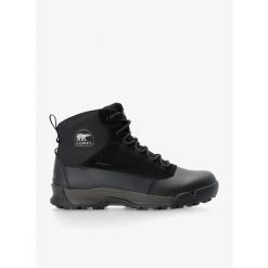 Buty zimowe męskie Sorel Buxton Lite Lace Plus WP. Czarne buty trekkingowe Sorel, na zimę, bez wzorów, bez zapięcia, trekkingowe. Za 396.99 zł.