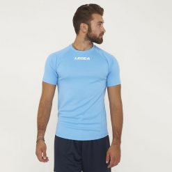 Koszulka treningowa multisport LIPSIA. Niebieskie t-shirty sportowe Legea, bez wzorów, bez ramiączek, na fitness i siłownię. Za 60.00 zł.