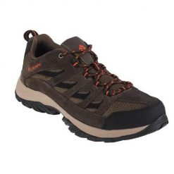 Buty trekkingowe męskie Columbia Crestwood. Brązowe trekkingi Columbia, bez wzorów, z gumy, bez zapięcia. Za 279.99 zł.