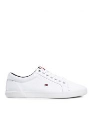 Tommy Hilfiger Sneakersy Iconic Long Lace Sneaker FM0FM01536 Biały. Białe buty sportowe casual Tommy Hilfiger, bez wzorów, z materiału, bez zapięcia. Za 249.99 zł.