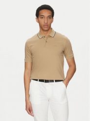 BOSS Polo Penrose 38 50469360 Beżowy Slim Fit. Brązowe koszulki polo Boss, m, bez wzorów, z bawełny, bez kołnierzyka, bez ramiączek. Za 259.99 zł.