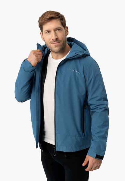 Kurtka przeciwdeszczowa J-TOUR. Niebieskie kurtki Volcano, l, bez wzorów, z kapturem. Za 319.99 zł.
