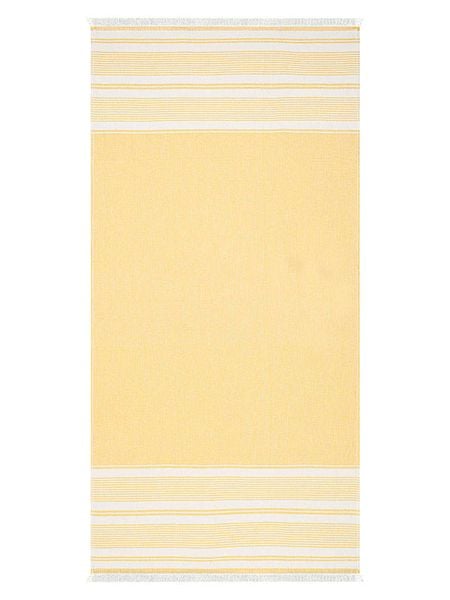 Egeria Chusta hammam "Pestemal" w kolorze biało-żółtym rozmiar: 80x180 cm. Białe szaliki Egeria, bez wzorów, z bawełny. Za 37.30 zł.