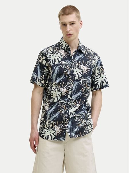 Jack & Jones Koszula Honolulu 12289667 Czarny Regular Fit. Czarne koszule Jack & Jones, l, bez wzorów, z bawełny, bez kołnierzyka, bez ramiączek. Za 85.99 zł.