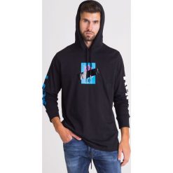 CZARNY LONGSLEEVE DIESEL Z KAPTUREM. Czarne bluzki z długim rękawem Diesel, l, bez wzorów, z bawełny, bez kołnierzyka, bez ramiączek. Za 199.50 zł.