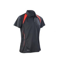 Polo dzianinowy Spiro. Czarne koszulki polo SPIRO, m, bez wzorów, z dzianiny, bez kołnierzyka, bez ramiączek. Za 170.00 zł.