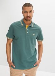 Shirt polo pique (2 szt.) z czystej bawełny. Niebieskie koszulki polo bonprix, l, bez wzorów, z bawełny, bez kołnierzyka, bez ramiączek. Za 132.99 zł.