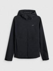4F Kurtka softshell wiatroodporna membrana 5000 męska - czarna M. Czarne kurtki 4F, m, bez wzorów, z softshellu, bez kaptura. Za 299.99 zł.