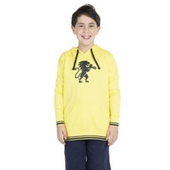 Bluza z bawełna z kaptur na co dzień na siłownię. Żółte bluzy LEONE 1947 APPAREL, bez wzorów, z bawełny, bez kaptura. W wyprzedaży za 101.80 zł.