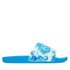 Klapki Versace Jeans Couture. Niebieskie klapki Versace Jeans Couture, z jeansu. Za 359.99 zł.