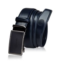 Skórzany pasek BETLEWSKI C35-BA GRANATOWY 135. Niebieskie paski Betlewski, bez wzorów, ze skóry. Za 79.00 zł.