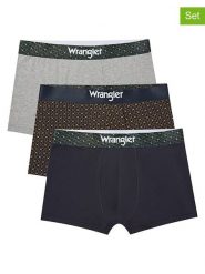 Wrangler Bokserki (3 pary) "Winchell" w kolorze granatowo-szaro-żółtym rozmiar: L. Niebieskie bokserki Wrangler, l, bez wzorów. Za 65.95 zł.