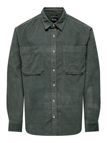 ONLY & SONS Koszula "Salp" - Relaxed fit - w kolorze antracytowym rozmiar: XXL. Czarne koszule Only & Sons, xxl, bez wzorów, z bawełny, bez kołnierzyka, bez ramiączek. Za 129.95 zł.