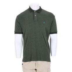 Second life - Krótki rękaw męskie polo - khaki - Stan bardzo dobry. Zielone koszulki polo RALPH LAUREN, m, bez wzorów, bez kołnierzyka, bez ramiączek, na golfa. Za 127.76 zł.