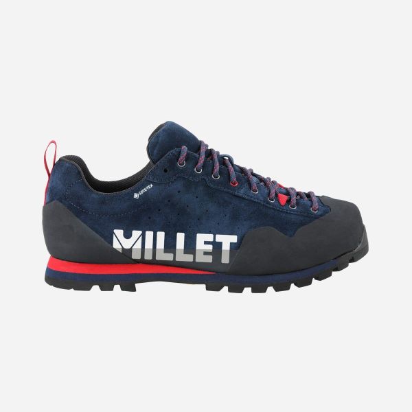 Buty turystyczne MILLET Friction Gore-Tex U Granatowy. Niebieskie buty trekkingowe Millet, bez wzorów, z gore-texu, bez zapięcia. Za 900.00 zł.