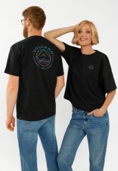 T-shirt z logo na plecach T-ELD. Czarne t-shirty Volcano, m, bez wzorów, z bawełny, bez kołnierzyka, bez ramiączek. Za 69.99 zł.