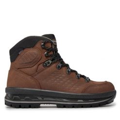 Trekkingi Grisport. Brązowe botki sznurowane Grisport, bez wzorów, bez obcasa, bez zapięcia. Za 439.99 zł.
