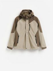 Kurtka 3 w 1 z odpinanym polarem - beżowy. Brązowe kurtki Reserved, l, bez wzorów, z polaru, bez kaptura. Za 259.99 zł.