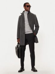Boss Płaszcz wełniany H-Hyde 50525764 Szary Slim Fit. Szare płaszcze Boss, na zimę, m, bez wzorów, z wełny, bez kaptura. Za 2,799.00 zł.