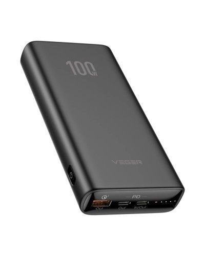 VEGER T100 bank mocy Litowo-jonowa (Li-Ion) 20000 mAh Czarny. Czarne powerbanki No name. Za 193.99 zł.